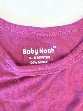Baby Noah 3-6M Modal tie knot gown in Berry Pink